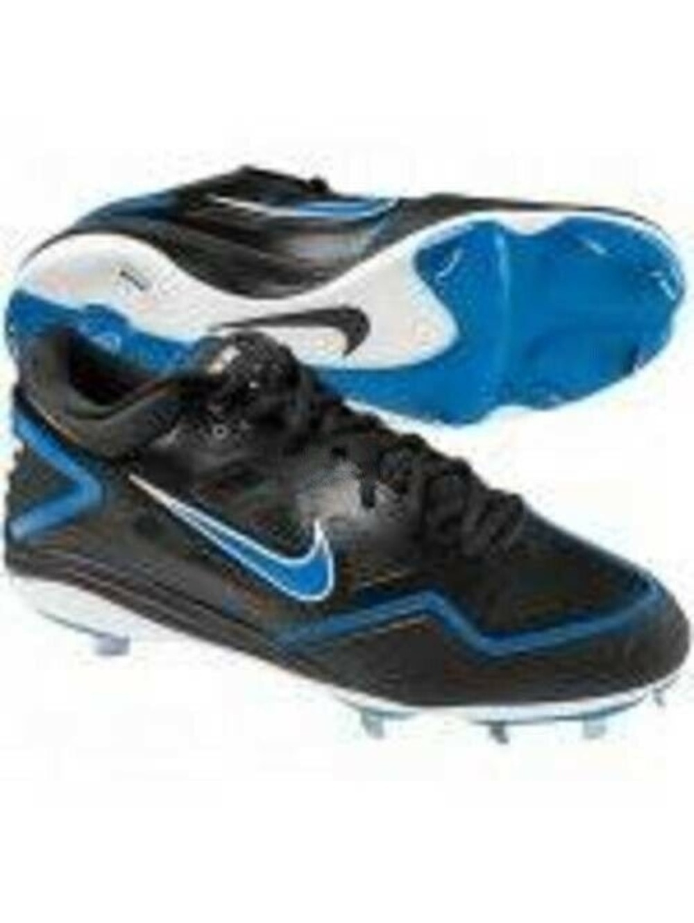 Mens Baseball Cleats Nike 13.5 Black Blue Zoom Air Grit Metal Fx Leather Shoes